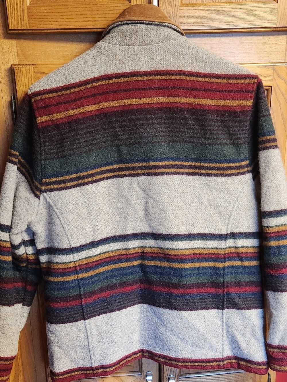 WOOLRICH Wool Blanket Coat Women S Small Striped Button Jacket USA Vintage Aztec - Picture 2 of 10